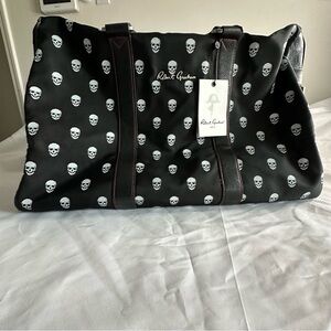 Robert Graham Black Skull Print Men's Bag